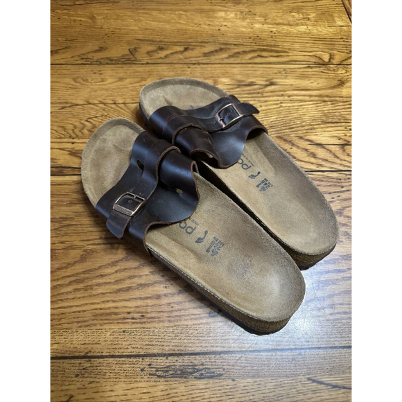 Birkenstock Betula Original 2-Strap Brown Birko Flor Boogie Sandals Size 41 US10 - Picture 1 of 10